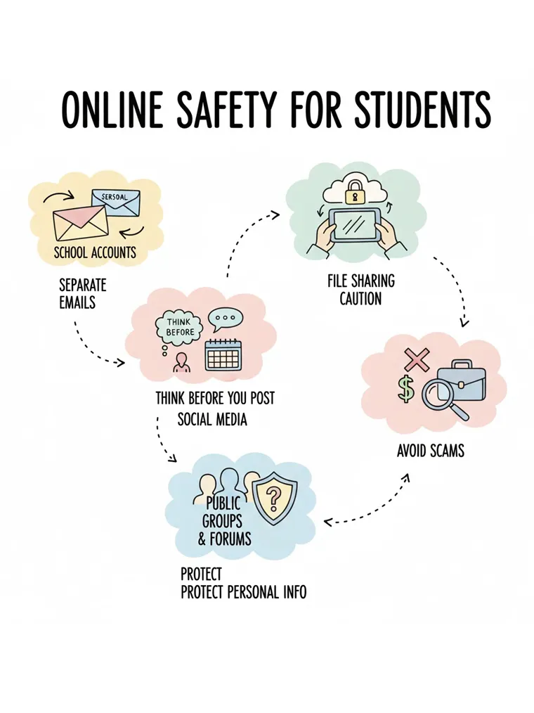 Students practicing online safety